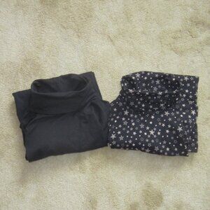 Lot 2 - LANDS' END Women’s Long Sleeve Turtleneck tops Sz. M(10-12) Black ---